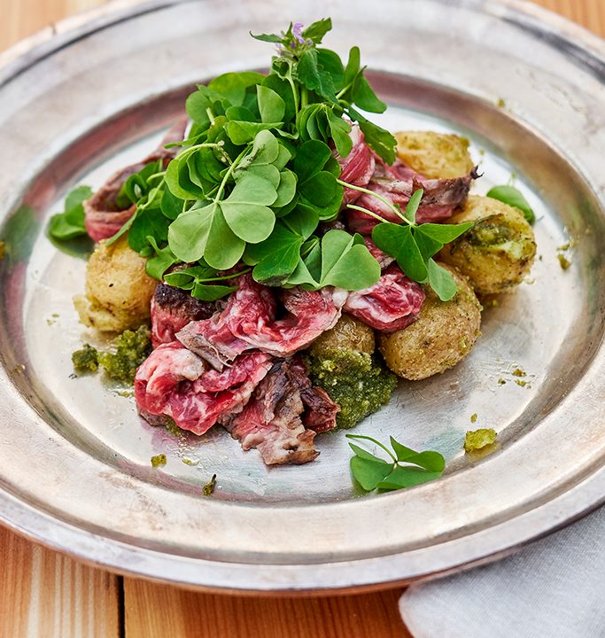 Skirt Steak mit Whisky Honig Marinade und Ofenkartoffeln
