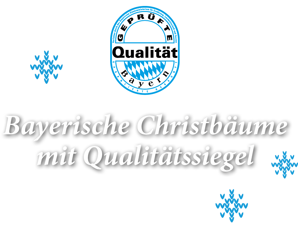 Grafik: Bayrische Christbäume mit Qualitätssiegel